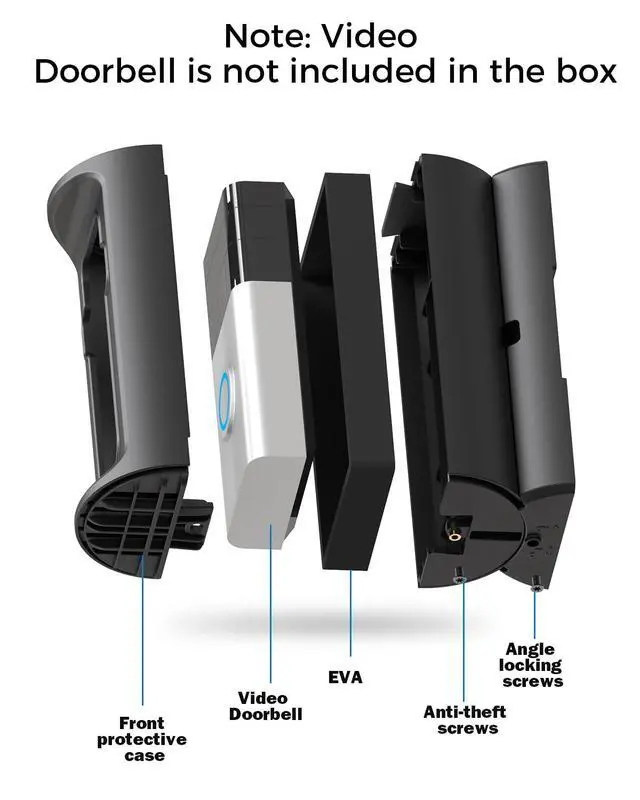 Alt view image 6 of 6 - Adjustable 360° Degree Doorbell Angle Mount Compatible with Ring/Wireless Video Doorbell/Battery Doorbell Plus/Pro Mount, Ring Camera Holder Door Mount no Drill