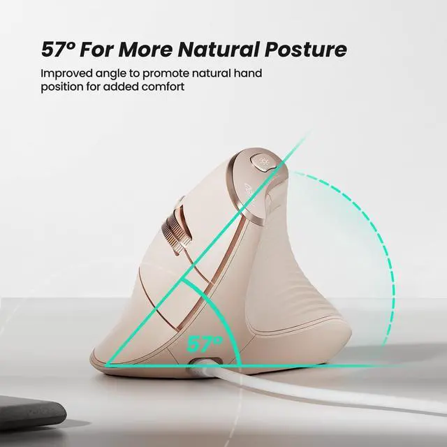 Alt view image 3 of 7 - M504 Wired Vertical Mouse, USB Ergonomic Optical Mouse with 4 Adjustable DPI, 11 RGB Backlight Modes, Compatible for Laptop, PC, Desktop, Mac, Pink