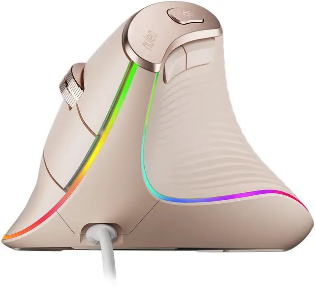 Main image of M504 Wired Vertical Mouse, USB Ergonomic Optical Mouse with 4 Adjustable DPI, 11 RGB Backlight Modes, Compatible for Laptop, PC, Desktop, Mac, Pink