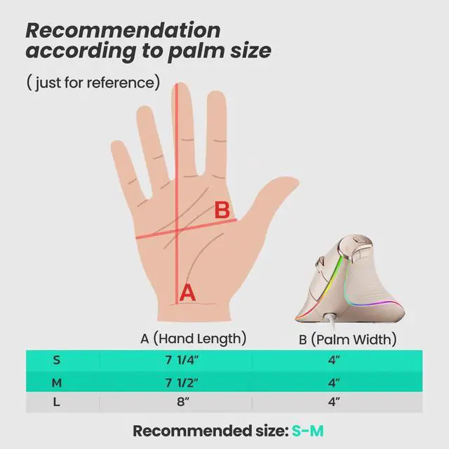 Alt view image 5 of 7 - M504 Wired Vertical Mouse, USB Ergonomic Optical Mouse with 4 Adjustable DPI, 11 RGB Backlight Modes, Compatible for Laptop, PC, Desktop, Mac, Pink