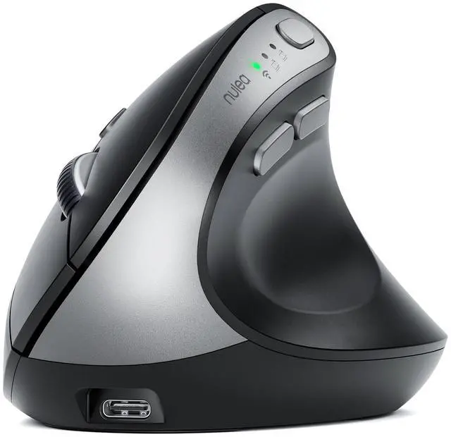 Main image of MD280 Ergonomic Vertical Wireless Mouse - Bluetooth & 2.4G Dual Mode, 4 Adjustable DPI 800/1200/1600/2400, Rechargeable, Silent Clicks, No Lag, 6 Buttons - Perfect for Laptop, Desktop Black