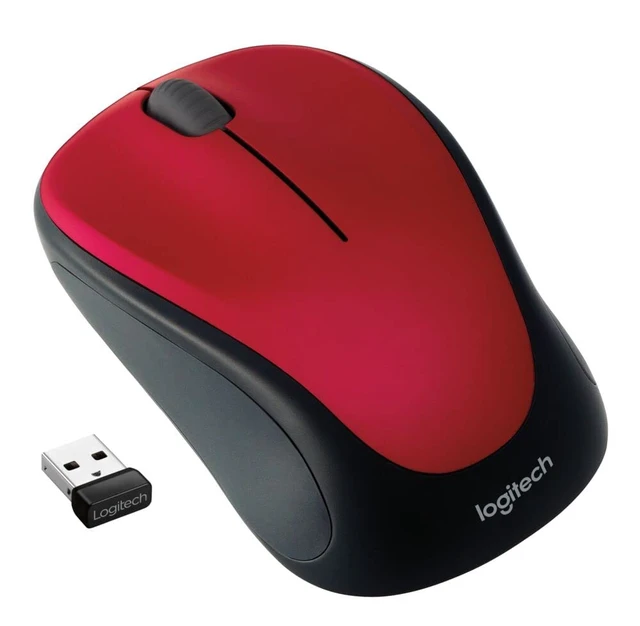 Alt view image 2 of 5 - M317 Compact Ambidextrous 2.4 GHz Wireless Mouse - Red | Ambidextrous with 2.4 GHz USB-A Nano Receiver, 1000 dpi optical tracking, 12-months battery life, PC, Mac, laptop compatible