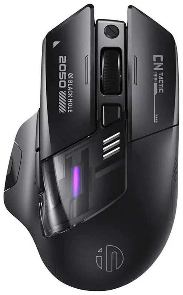 Main image of A9 Explorer Wireless Mouse for Laptop, 2.4G/Bluetooth 5.0, RGB Lighting, 2400 DPI, Visible Battery, Type-C Charging