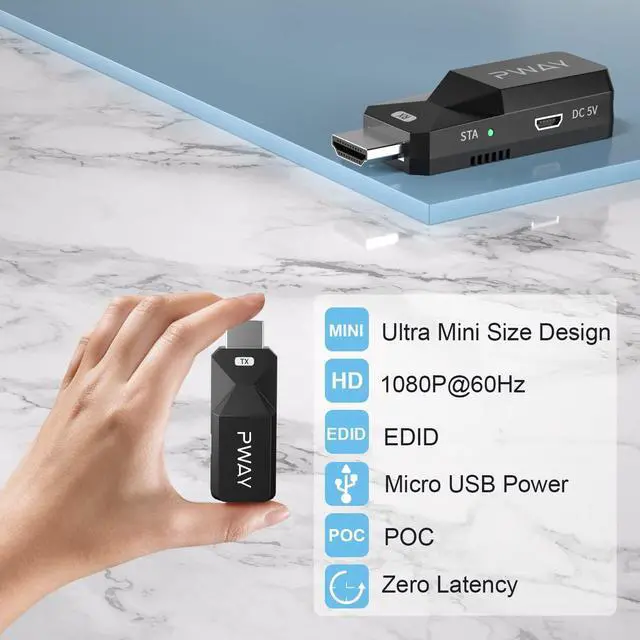 Alt view image 2 of 7 - HDMI Extender 165ft Audio Video 1080P Over Cat5 Cat6 Ethernet Cable Transmit Lossless Signal HDMI Long Distance Extension Adapter