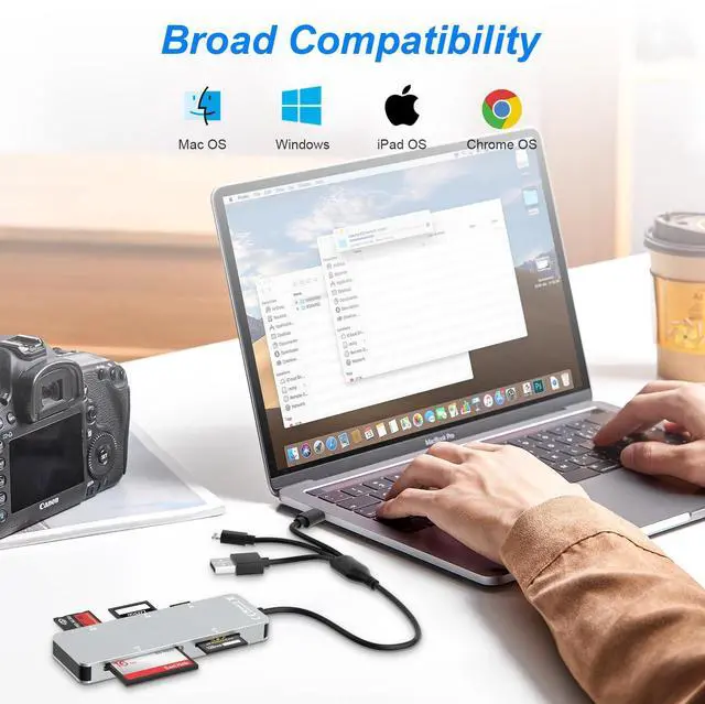 Alt view image 6 of 7 - SD Card Reader Memory Stick pro Duo Adapter - 5 in 1 SD/TF/CF/MS/XD Card Reader for iPhone Supports Micro SD/SDHC/Compact Flash/XD Picture Cards, Lightning+USB A+USB C Memory Stick Pro Adapter