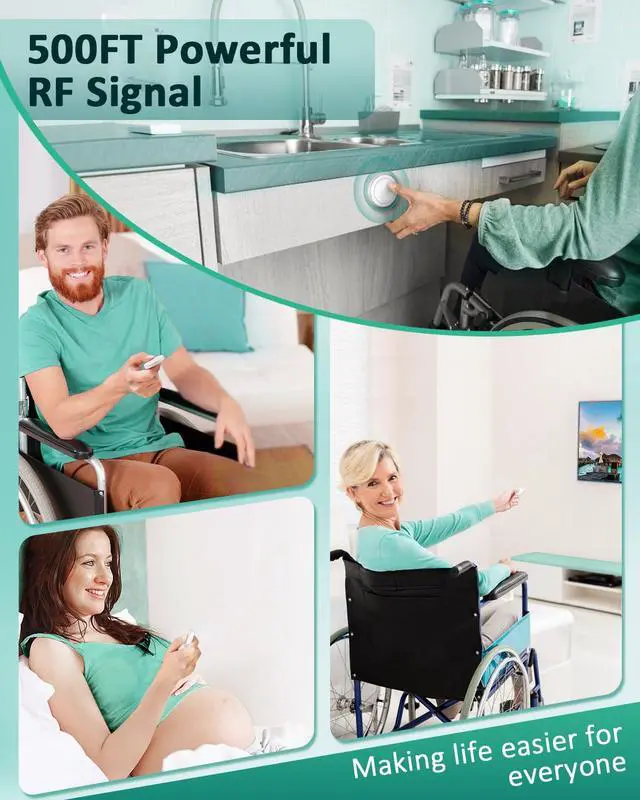 Alt view image 5 of 7 - Garbage Disposal Wireless Switch Kit, Remote Control Outlet, No Drilling On Sink Top, Air Switch Garbage Disposal, 15A/1500W with 4000V Anti-Surge, 500 Feet RF Range