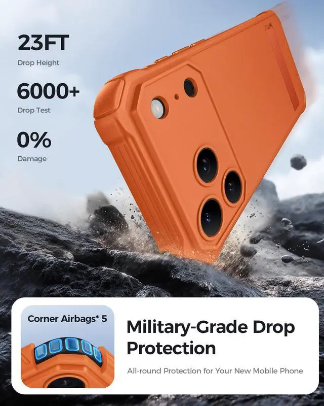 Alt view image 7 of 7 - for iPhone 17 Pro Case Magnetic, Built-in Stand, Compatible with MagSafe, Military Grade Drop Protection, Camera Control Button, Rugged Women Men Hard Case for iPhone 17 Pro 6.3" 5G, Orange