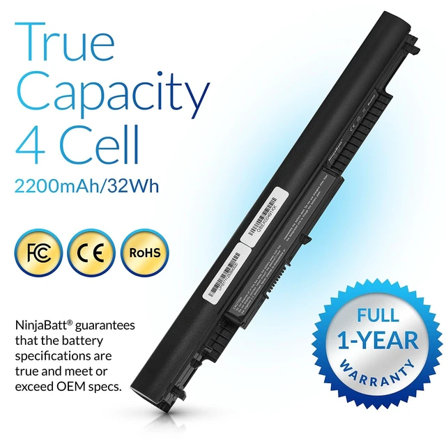 Alt view image 4 of 7 - Laptop Battery for HP Spare 807956-001 HS04 HS03 HSTNN-LB6U G4 G5 4 Cells, 2200mAh, 32Wh, 14.8V Li-Ion, 807957-001 807611-421 TPN-I119, Notebook 15-AY039WM