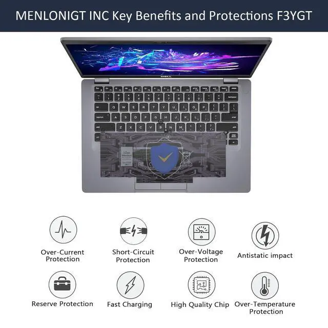 Alt view image 7 of 7 - 7480 F3YGT 2X39G 60WH Laptop Battery for Dell Latitude 12 7000 7280 7290 13 7000 7380 7390 P29S002 14 7000 7480 7490 E7280 E7480 E7490 E7290 E7380 Battery fits Dell 453-BBCF 451-BBYE KG7VF DM3WC DM6WC