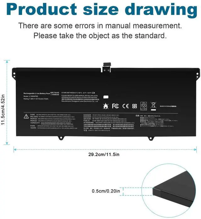 Alt view image 2 of 7 - L16C4P61 L16M4P60 Laptop Battery for Lenovo Yoga 920 920-13IKB 920-131KB 920-13IKB-80Y7 80Y8 81TF Ideapad Flex Pro-13IKB Yoga 6 Pro-13IKB 5B10N01565 5B10N17665 SB10W67429 5B10W67249 7.68V-70Wh
