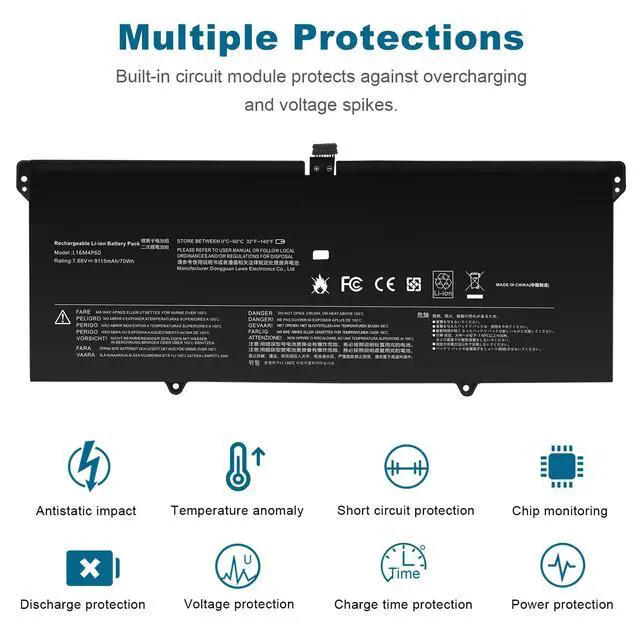 Alt view image 5 of 7 - L16C4P61 L16M4P60 Laptop Battery for Lenovo Yoga 920 920-13IKB 920-131KB 920-13IKB-80Y7 80Y8 81TF Ideapad Flex Pro-13IKB Yoga 6 Pro-13IKB 5B10N01565 5B10N17665 SB10W67429 5B10W67249 7.68V-70Wh