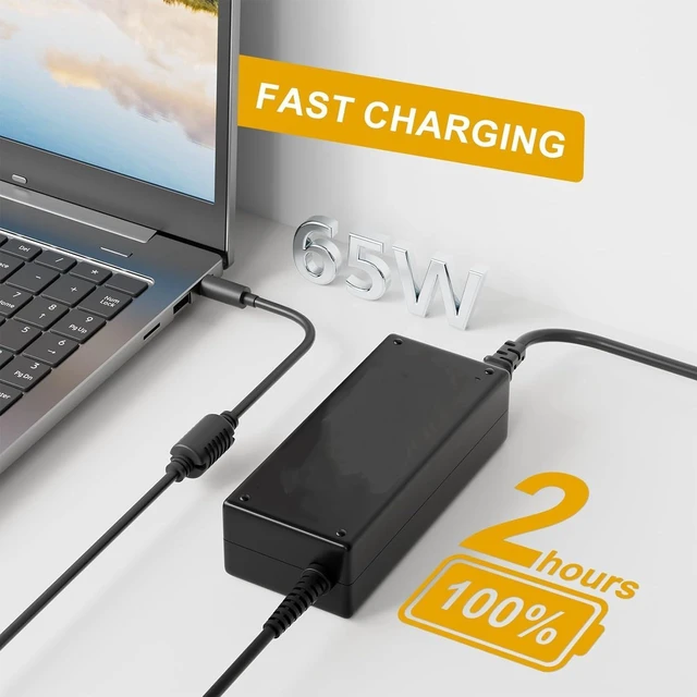 Alt view image 2 of 5 - 65W Laptop Charger Compatible with Dell Latitude 3520 3420 3510 3410 3450 3540 3550 vostro 3530 3520 3510 3420 5502 Laptop Power Adapter