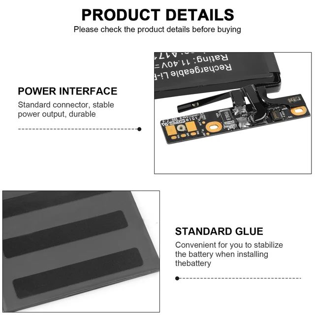 Alt view image 3 of 7 - Battery A1713 A2171 for MacBook Pro 13 Inch A2159 (2019) A2289 (2020) A2338 (2020), A1708 Late 2016 Mid 2017 (EMC 2978 3164), MPXQ2LL/A MLL42LL/A MLUQ2LL/A MPXR2LL/A MPXU2LL/A MPXT2LL/A