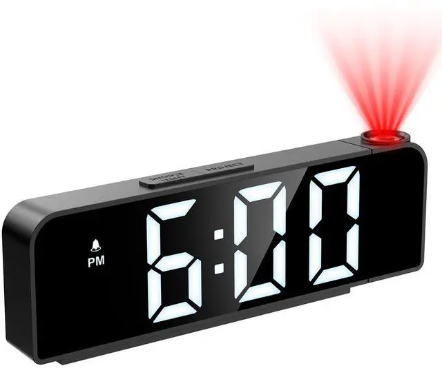 Main image of Projection Alarm Clock, Alarm Clocks with Projection on Ceiling with 7.9" Large Display, LED Digital Clock with 4 Level Brightness, Snooze, Night Mode, Temperature, Clock for Bedroom Living Room