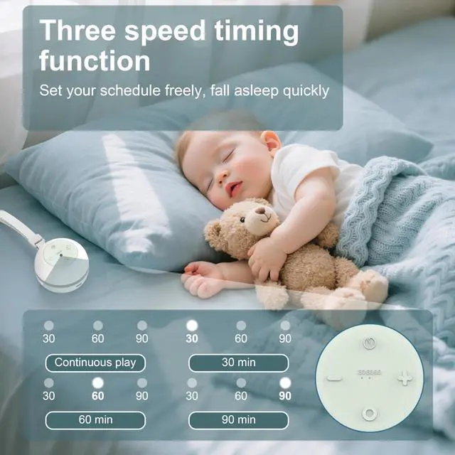 Alt view image 5 of 7 - Portable Sound Machine for Baby Kids Adults, USB Rechargeable White Noise Machine with Timer Function,18 Smooth Sounds, 256-Color Changing Mood Light, Memory Function, Sound Therapy for Home, Travel