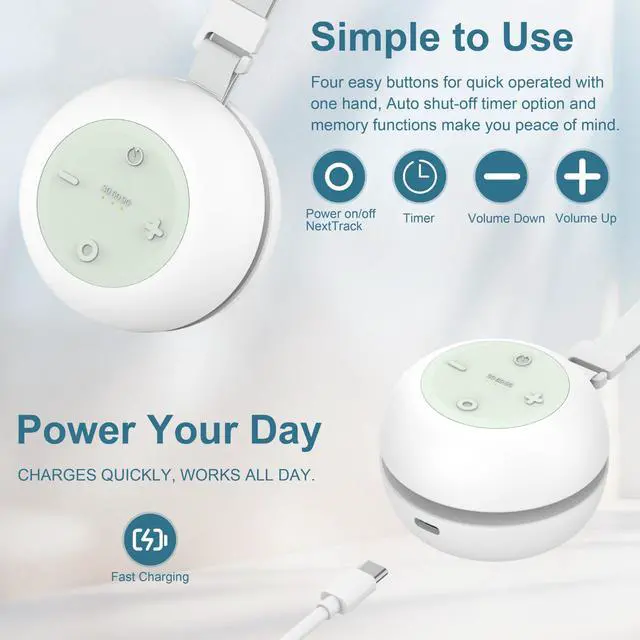 Alt view image 7 of 7 - Portable Sound Machine for Baby Kids Adults, USB Rechargeable White Noise Machine with Timer Function,18 Smooth Sounds, 256-Color Changing Mood Light, Memory Function, Sound Therapy for Home, Travel