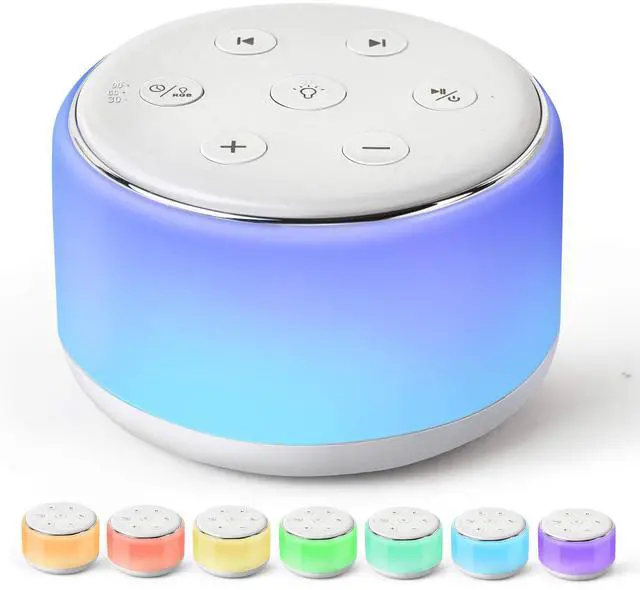 Main image of White Noise Sound Machine Baby for Sleeping with Night Light 34 Soothing Sounds, Rechargeable White Noise Machine for Kids Adults, Portable Lullaby Sleep Machine Baby Soother Home Travel