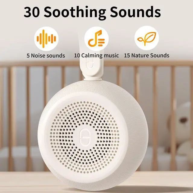 Alt view image 2 of 7 - White Noise Sound Machine Portable Sleep Machine for Baby Adult with 30 Soothing Sounds 12 Night Light Colors 4 Timer Memory Function Rechargeable Noise Machines for Sleeping, Office