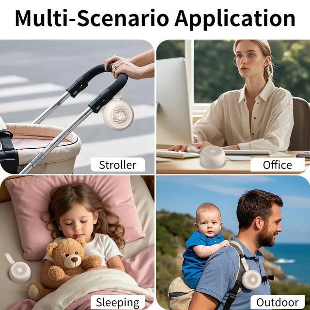 Alt view image 7 of 7 - White Noise Sound Machine Portable Sleep Machine for Baby Adult with 30 Soothing Sounds 12 Night Light Colors 4 Timer Memory Function Rechargeable Noise Machines for Sleeping, Office