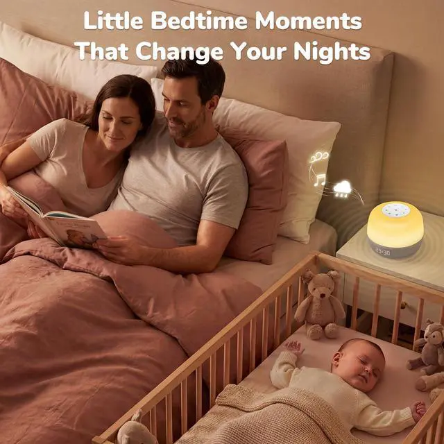 Alt view image 5 of 7 - White Noise Sound Machine Baby, 34 Sounds, Sunrise Alarm Clock