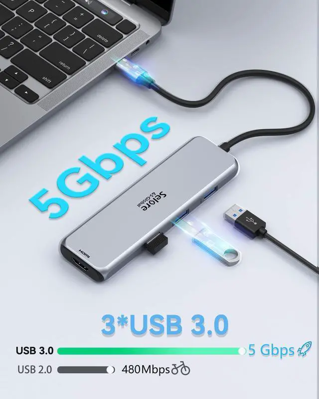 Alt view image 6 of 7 - Docking Station Dual DisplayPort, Selore USB c hub with 2 displayport, HDMI, 3*USB 3.0,100W PD,SD & TF Slot, 9 in 1 2 dp Multiport Adapter for MacBook/Dell XPS/HP/Lenovo/Microsoft Surface