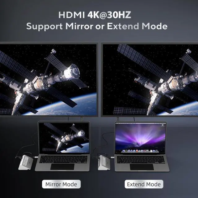 Alt view image 5 of 7 - P9 USB C Hub, intpw 9-in-1 USB C Hub Multiport Adapter with 4K HDMI, PD 100W, Type-C & 2 USB A 3.0 5Gbps, 2 USB A 2.0, SD/TF Card Reader, Aluminum USB Hub for Laptop, iPhone 17 Series, MacBook, iPad