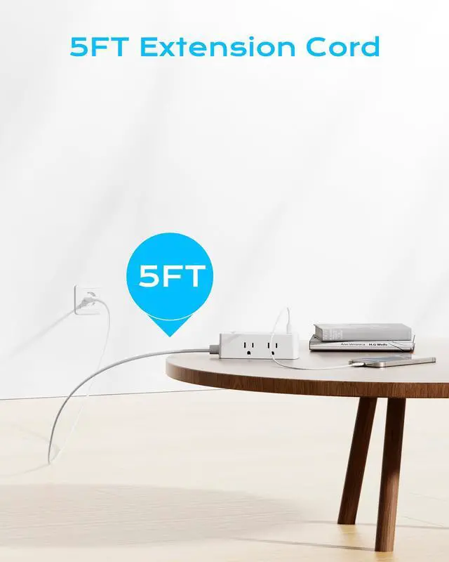 Alt view image 4 of 6 - European Travel Plug Adapter, Olcorife Universal Travel Adapter for EU UK US AUS, 6 Outlets 3 USB Ports with 5ft Extension Cord, International Power Adapter for US to Europe UK AUS