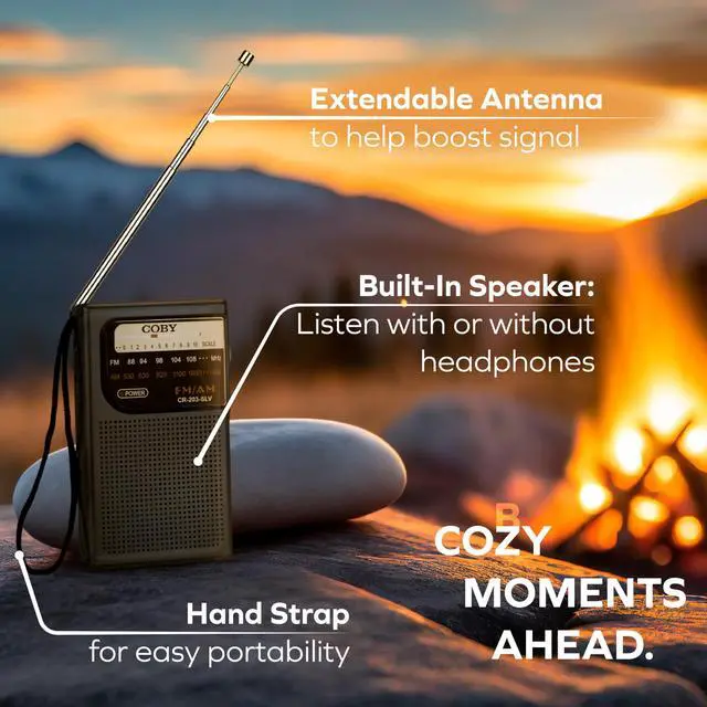 Alt view image 6 of 7 - Portable AM/FM Radio Retro Battery Operated Pocket Radio with Powerful Speakers, Long 800-Hour Battery, Clear Reception, Emergency & Travel Transistor Device for Home or Outdoors
