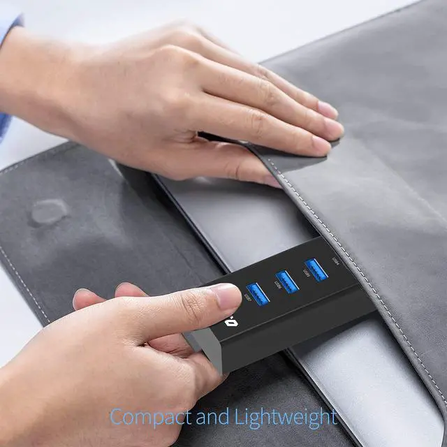 Alt view image 6 of 7 - 7-Port USB 3.0 Hub, Data USB Hub Splitter with 3.3ft Long Cable for Laptop, PC, MacBook, Mac Pro, Mac mini, iMac, Surface Pro and More