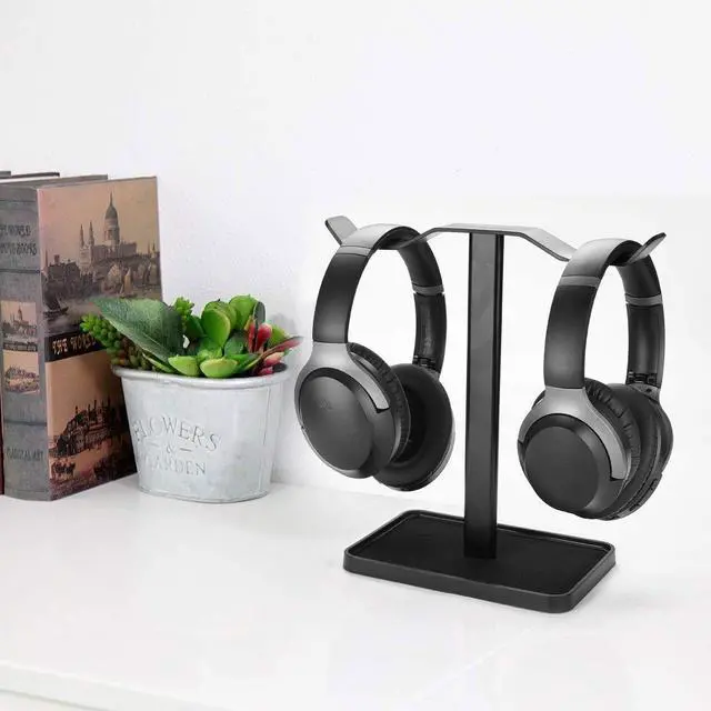 Alt view image 2 of 7 - HS908 - Dual Headphones Stand for Desk, Aluminum Alloy & Metal Gaming Headsets Holder Hanger