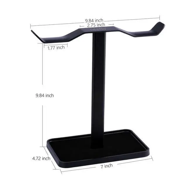 Alt view image 7 of 7 - HS908 - Dual Headphones Stand for Desk, Aluminum Alloy & Metal Gaming Headsets Holder Hanger