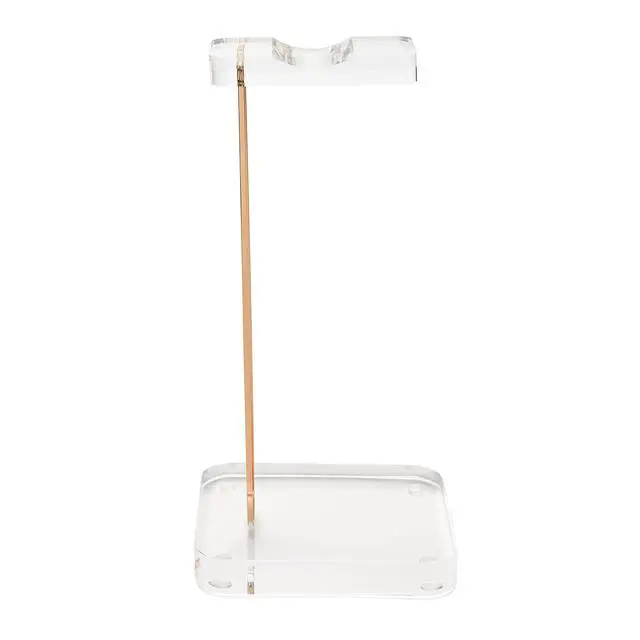 Alt view image 3 of 7 - Acrylic Headphones Stand, Headset Holder, Office Accessories, Clear Acrylic with Gold Hardware, 4 x 5 x 10.5 (93922)