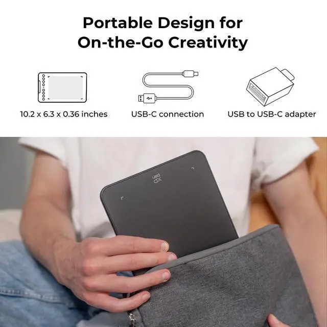 Alt view image 6 of 7 - Updated Deco Mini7 V2 Drawing Tablet-16384 Levels of Pressure Battery-Free Stylus, 7 x 4 OSU Drawing Pad, 8 Hotkeys for Digital Art, Teaching, Gaming Graphic Tablet for Chrome, PC, Mac, Android