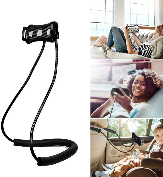 Main image of Lazy Neck Phone Holder,Cell Phone Stand for Bed Around Neck,Hand Free Flexible Tablet Holder for Bed (Spring Tube - Soft)