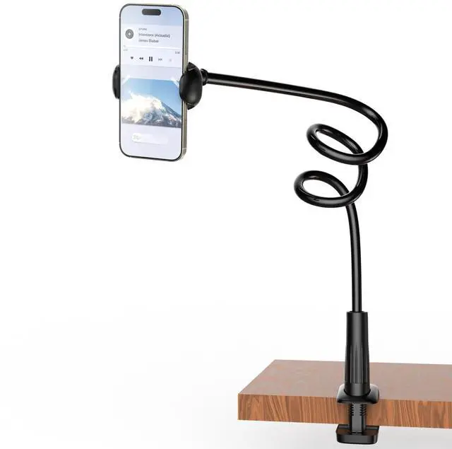 Main image of Phone Holder for Bed Desk, Gooseneck Phone Holder Stand with 33 inch Adjustable Flexible Long Arm Clip Clamp Bracket Mount for iPhone 15 Pro Max XR X 8 7 6 or Other 4-7" Devices
