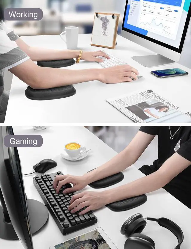 Alt view image 6 of 7 - 2Pcs Cloud Elbow Pads, Desk Arm Rest Support, Soft Memory Foam Wrist Rest, Ergonomic Cushion Carpal Tunnel Pain Relief Gel Mouse Pillow for Computer Laptop Office Gaming Car Chair Accessory