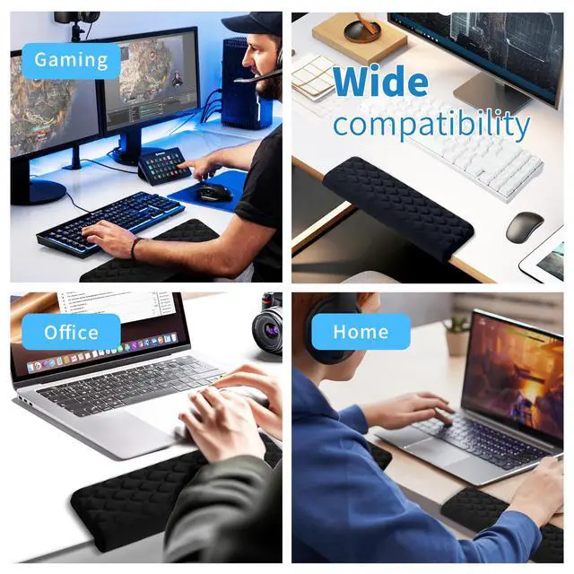 Alt view image 6 of 6 - L-Shaped Desk Elbow Pad for Desk, Memory Foam Elbow Support Padding with Non-Slip, 2-Piece Ergonomic Desk Edge Cushion, Wrist Comfort Support for Office Home (Diamond Black)