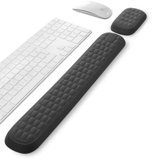 Main image of Wrist Rest Set Keyboard and Mouse Wrist Rest, Ergonomic Gel Pad for Desk, Memory Foam Support for Office, Gaming, Computer, Laptop, Mac - Black
