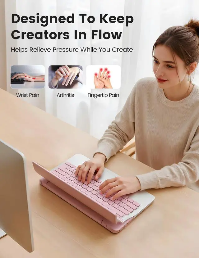 Alt view image 2 of 7 - Keyboard Stand Wrist Rest, Cloud Ergonomic Wrist Support Pad Soft Memory Foam, Computer Keyboard Riser Holder Lifter Tilt Cushion for Desk, Palm Hand Typing for Office Home Gaming Pain Relief