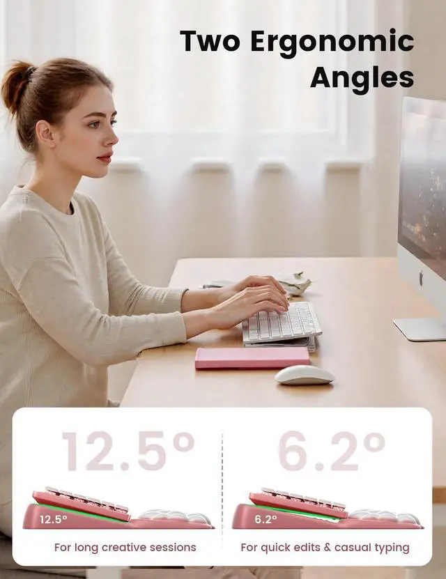 Alt view image 5 of 7 - Keyboard Stand Wrist Rest, Cloud Ergonomic Wrist Support Pad Soft Memory Foam, Computer Keyboard Riser Holder Lifter Tilt Cushion for Desk, Palm Hand Typing for Office Home Gaming Pain Relief