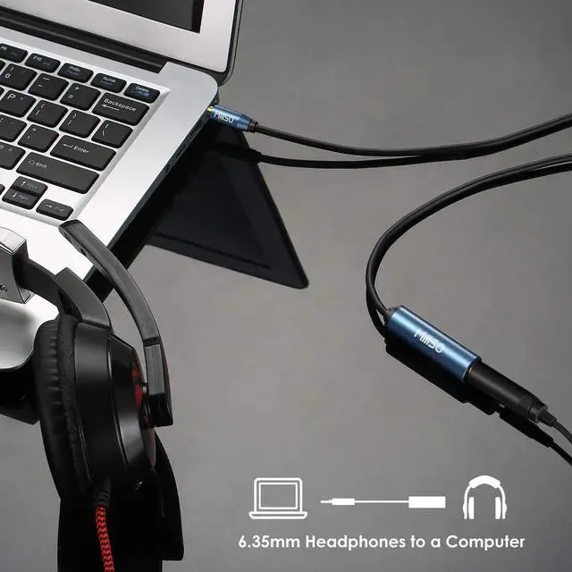 Alt view image 2 of 7 - 1/4 to 3.5mm Headphone Adapter, 6.6 Feet TRS 6.35mm Female to 3.5mm Male 1/8 to 1/4 Stereo Audio Adapter for Guitar Amplifiers, Piano, Home Theater Devices, Phone, Laptop, Headphones - 6.6 Ft