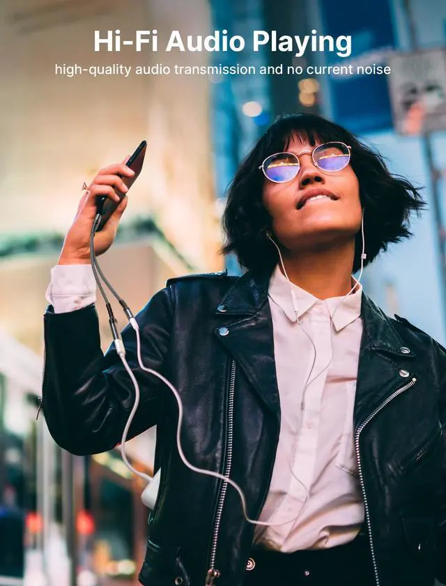 Alt view image 4 of 7 - USB C to 3.5mm Headphone and Charger Adapter, 2-in-1 Type C to Aux Audio Jack with PD 60W Fast Charging Dongle Cable Compatible with iPhone 16 Pro Max/15 Pro Max, Galaxy S24/S23 Ultra, Pixel 7