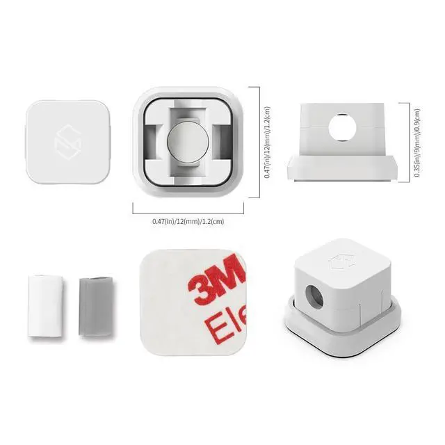 Alt view image 6 of 7 - Magnetic Cable Clips, Multipurpose Cable Management for Car and Office Supplies Self Adhesive Cable Organizer Clip. Magnetic Cable Holder 3pcs White