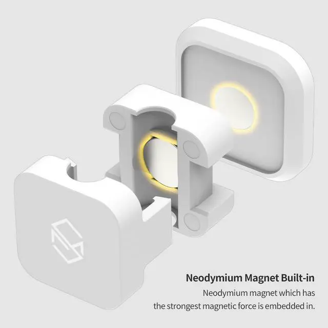 Alt view image 7 of 7 - Magnetic Cable Clips, Multipurpose Cable Management for Car and Office Supplies Self Adhesive Cable Organizer Clip. Magnetic Cable Holder 3pcs White