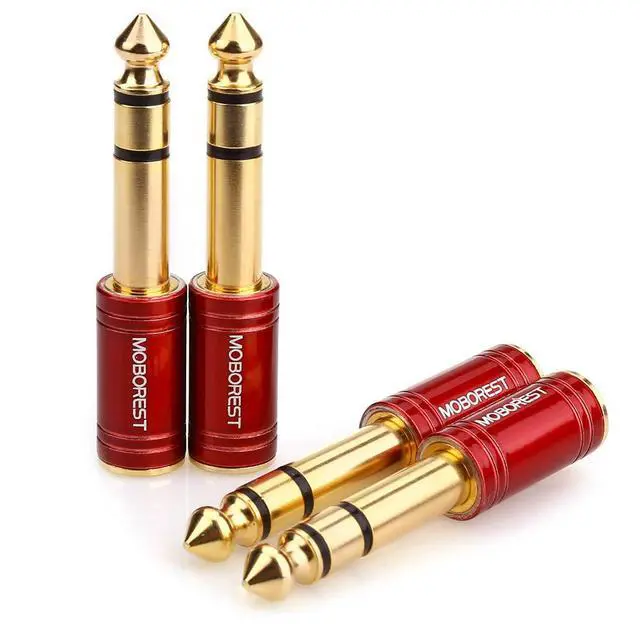 Alt view image 2 of 7 - 4PCS 1/4 Inch to 3.5mm TRS Headphones adapte, Upgrade 6.35mm Pure Copper to 1/8 Inch Jack Female Stereo Adapter for Headphone amp adapte etc - Fashion Red