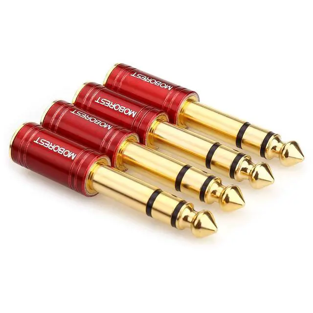 Alt view image 3 of 7 - 4PCS 1/4 Inch to 3.5mm TRS Headphones adapte, Upgrade 6.35mm Pure Copper to 1/8 Inch Jack Female Stereo Adapter for Headphone amp adapte etc - Fashion Red