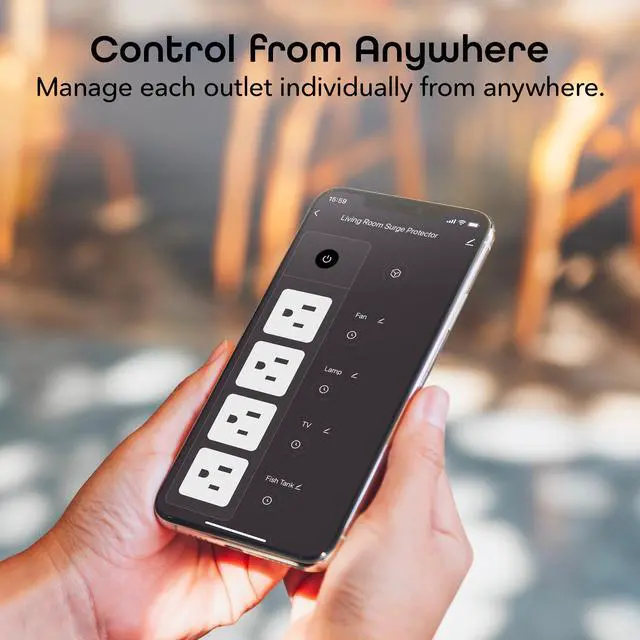 Alt view image 3 of 7 - Multi Outlet Plug in, Smart 4 Outlet Wall Plug Plus 2 USB Ports, Surge Protector with 6 Ft Cord, WiFi Control, Alexa & Google Home Compatible, White