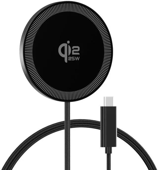 Main image of 25W Magnetic Wireless Charging Pad: Qi2.2 Qi2 MagSafe Fast Charger for iPhone Air 17e 17 16 15 14 Pro Max, Samsung Galaxy S26 S25, Google Pixel 10 & AirPods, Gift Ideal for Desk Travel (Black, 1 Pack)