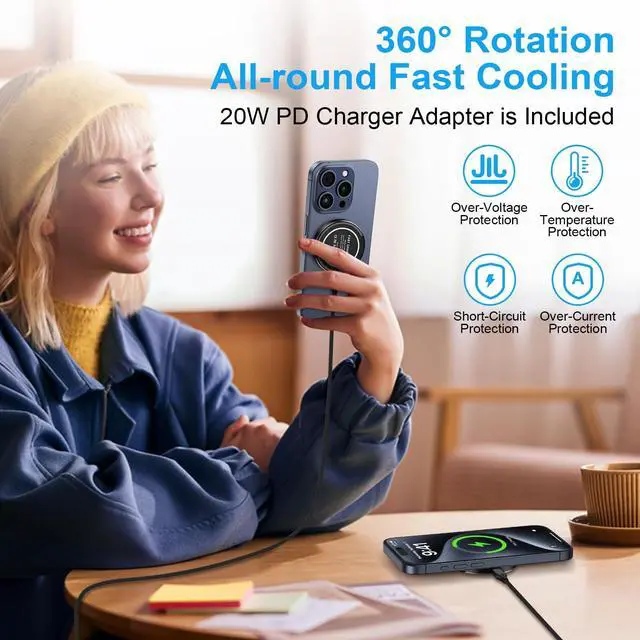 Alt view image 6 of 7 - Magnetic Wireless Charger Dock Magsafe Fast Charging Pad for Android Samsung Galaxy S26 Ultra Z Fold7 Flip7 S25Ultra S24FE S23 S22,Wireless Charging Station with USB C Adapter for iPhone 17 16,Pixel10