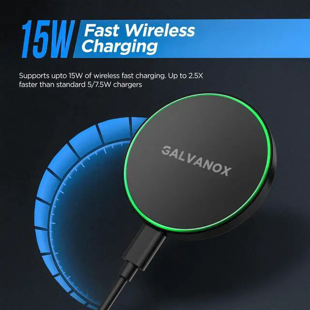 Alt view image 2 of 7 - Z40i Aluminum Magnetic Charger for Samsung, 15W Wireless Fast Charging for Android, Galaxy S25 Ultra S24 Plus, Google Pixel 10 Pro XL Phones (6Ft)